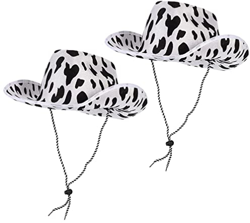 ABOOFAN Cowboyhut Federn 2Pcs Cowboyhut Cowdruck Hut Performance Hut Party Dekorative Hut für Cosplay- Kostüm Weihnachtsfeier Zebra Wei? Schwarz Cowboyhut Festival