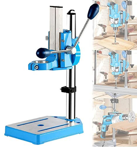 Drill Press Stand with Vise, Drill Press Stand for Hand Drill, Benchtop Bench Drill Presses for Hobbies, Adjustable Drill Press Work Station for DIY and Professional Repairs A