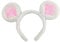 Haveratio Soft Bear Ears Headbands Plush Mouse Ears Hair Hoop for Washing Face Cartoon Animal Hairbands Halloween Costume White
