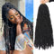 Leeven 24 Inch Butterfly Faux Locs Crochet Hair Pre Looped Distressed Crochet Braids 6 Packs Synthetic Crochet Hair Extensions 1B#