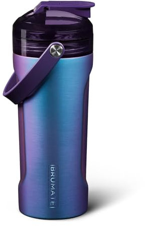 BrüMate MultiShaker Blender Shaker Bottle | 100% Leakproof Insulated Stainless Steel Shaker Bottle | Protein Shaker Bottle, and Pre Workout Bottle for the Gym | 26oz (Dark Aura)