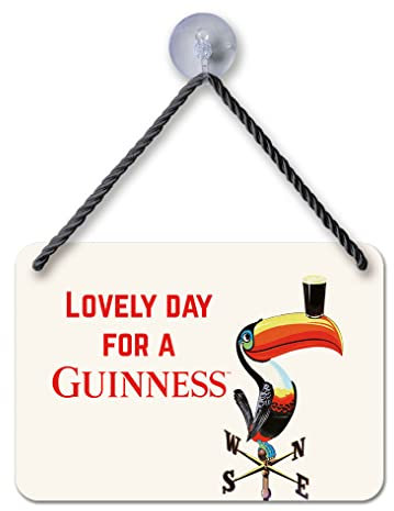 Guinness - LOVELY DAY FOR A GUINNESS - TUKAN- Kulthänger Blechschild - 16,5x11,5 cm GKH03