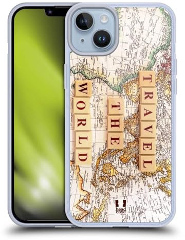 Head Case Designs Venga Viajar por El Mundo Caso de Gel Suave Compatible con Apple iPhone 14 Plus