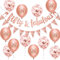 Women 50th Birthday Decorations Fifty & Fabulous Banner Balloons Rose Gold Happy 50th Birthday Party Decorations Glitter 50 & Fabulous Banner Bunting Kit by Wonsta