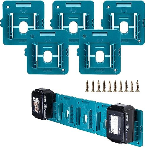 Toolzia 5 Pack Battery Holder for Makita 18V Battery Mounts Dock Holder Fit for BL1860 BL1850 BL1840 BL1830 (No Battery)