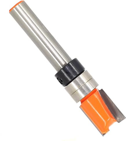 Akylin Pattern Flush Trim Router Bit 1/4 Inch Shank - Cut Dia 3/8, Cutting Length 1/2 , Pattern/Template Router Bit, Flush Cut Router Bit for Woodworking Trimming