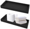 2 Stück Badezimmer Tablett Schwarz, Tablett Schwarz Rechteckig Bad Tablett Schwarz Badezimmer Tablett Waschtisch Tablett Badezimmer Ablagetablett Bad, für Seife, Handtuch, Parfümhalter, Rechteckig (L)