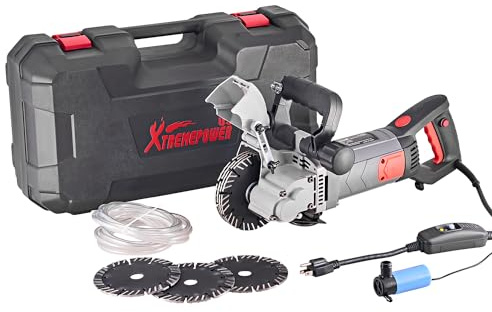 XtremepowerUS 3000W Slotting Machine Wall Chaser Concrete Grooving Cutting Machine Saw Blades Water Pump Sighting w/Case