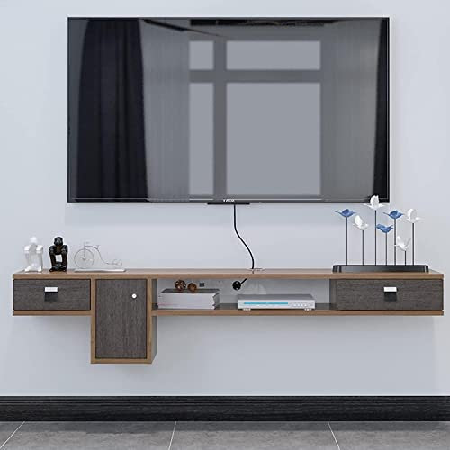 Wall Mounted Tv Unit 59In Floating Tv Stand/Storage Shelf, Hanging Tv Cabinet Storage Unit, Wall-Mounted Media Console,O and Video Shelf, Wall-Mounted