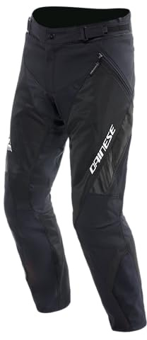 Dainese - Drake 2 Air Absoluteshell Pants, Wasserdichte Motorradhose, belüftet, mit abnehmbaren Knieschonern, Mann, Schwarz/Schwarz, 44