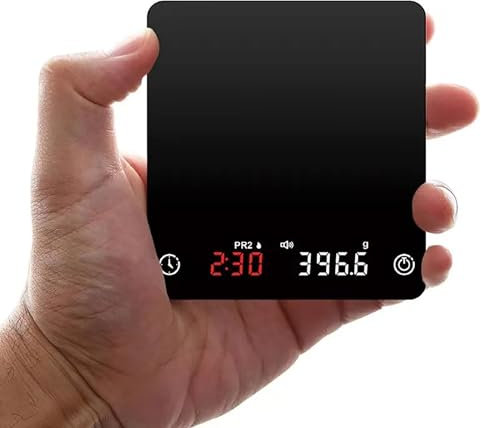 Digitale Kaffeewaage mit Timer, 0.1g/2kg Hochpräzise Küchenwaage mit Verstecktem LED-Anzeige Espressowaage mit automatischer Zeitmessung Digitale Elektronische Küchenwaage (inkl. Batterien)