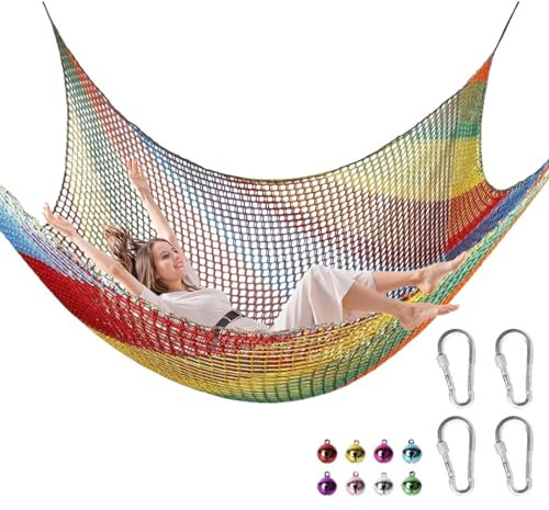 Mingchengheng Kletternetz Outdoor 300 x 450 cm Doppeltschichten Kinder Spielplatz Sicherheitsnetz Klettergerüst Netz Schaukel Garten,Absturzsicherungsnetz Für Spielplatznetz