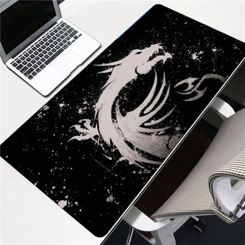 Yoonqun 900x400x5mm Alfombrilla de Ratón Grande,Dragón Negro XXL Gaming Mouse Pad,Base de Goma Antideslizante,Mejora la precisión y la Velocidad,Alfombrilla Gaming para PC Ratón Teclado