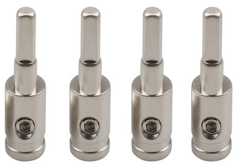 RKURCK 4PCS 8 Gauge Amp Input Reducer 8 Gauge to 10 Gauge Power Wire Reducer Car Stereo Audio Amp Terminal Connectors for Amplifier Connection Adapter Brass with Nickel Plated 8GA