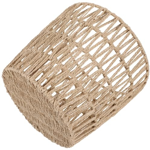 HOOTNEE geflochtener Mülleimer rustikale country style gewebter Pflanzer Aufbewahrungskorb Mülleimer für Badezimmer geflochtene Abfallkörbe Snack Papierkorb gewebte Decke Weide Büro Eisen
