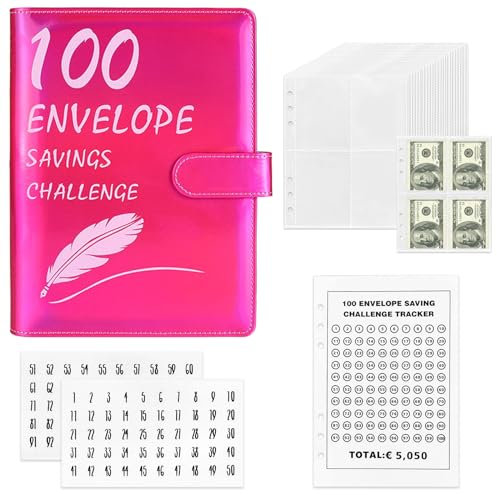 Sparbuch für Geld Challenge 100 Envelope Challenge Binder A5 Fun Way to Save €5,050, 100 Envelope Saving Challenge Geldsparmappe Geldsparen Spar Challenge Geld Sparen Challenge Sparchallenge Budgeting