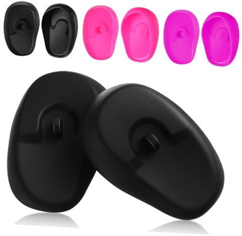 DEARMAMY 3 paires de protège-oreilles de salon en silicone couvre-oreilles de salon de coiffeur cache-oreilles pour coloration capillaire pour coiffure