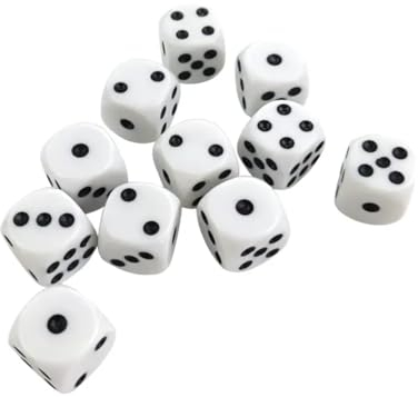 Tavla Zari [4 Stück] Tavla Zarı - Tavla Würfel - Backgammon Dice - Tavli 10x10x10 mm (Gerundet)