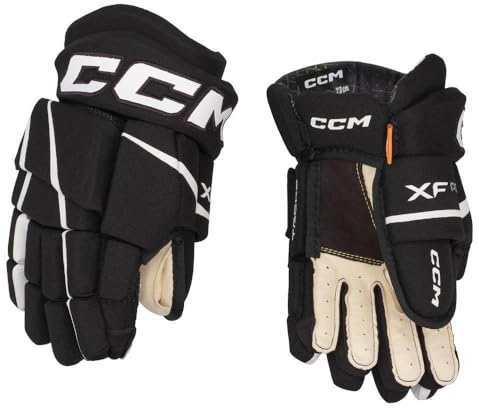 CCM Tacks XF Pro Junior Eishockey Handschuhe (Schwarz/weiß, 12 Zoll)