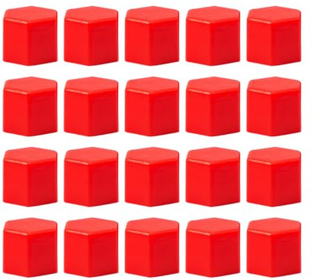 JNNJ 20 Pièces Capuchons De Boulons De Roue De Voiture, Cache-écrou Hexagonal Universel 17mm pour Roue Voiture, Capuchons Protection en Silicone pour Ecrou Boulon Pneu Extérieur Voiture(Rouge)