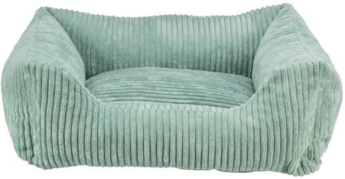 TRIXIE orthopädisches Hundebett Vital Jonna 80 x 60 cm – salbei | Gelenkschonend durch viskoelastischen Schaum mit Memory-Effekt – für ältere Hunde, mit herausnehmbarem Wendekissen