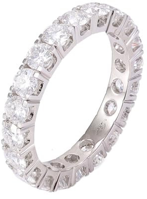 Epinki Echtschmuck, 375 Weißgold Ringe, Ewigkeit Eheringe mit Rund 0.35ct Moissanit, 18K Partnerringe Pärchen Ringe Trauringe Gr.62 (19.7)