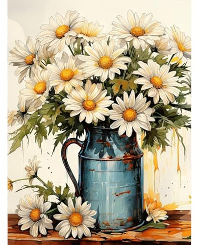 Gemartmall Blume Diamond Painting Erwachsene-Einfach Blume Diamant Painting Bilder,Weiß Blume 5d Diamond Painting Set Erwachsene Arts Craft für Home Wand Decor 30x40cm