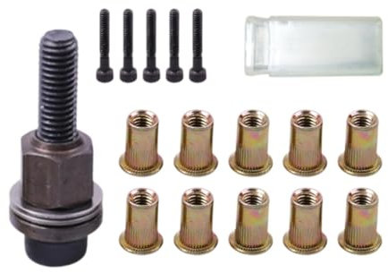 Milageto Steel Hand Riveter Nutsert Tool Kit M5, M3 Zugdorn für Nietmutternzange, Ersatz Nietdorn für Nietmutter, Nietmutternwerkzeug M3 Standard SAE 1/4 20, 8 32, 6 32, 5/16 18, M8