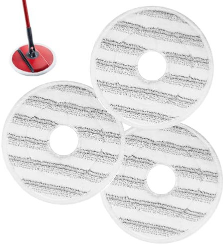 3 PCS Mop Head Replacement Compatible for Vi-le-das Spin and Clean Mop, Spin and Clean MopRefill, Washable & Reusable Microfiber Mops Head Replacement Set for Cleaning Floors (Grey)