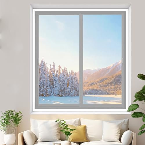 SGSKEIEY Fensterdichtungsskits 160cm X 160cm Einstellbar Thermo Cover Fenster-Isolierfolie Transparente Isolierfolie zur Wärmedämmung an Fenstern (90x200cm)