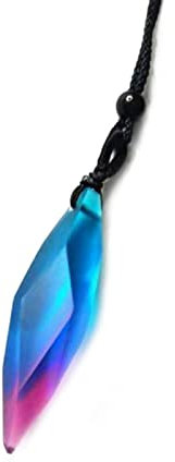 Uitndvyte Schlüsselbeinkette mit unregelmäßigem polygonalem Charm, Aurora Borealis, verstellbar, Halskette für Damen