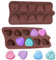 PTaizjjz Stampo in silicone a 10 cavità a forma di cuore 3D, 2 stampi in silicone per San Valentino, cioccolatini e caramelle