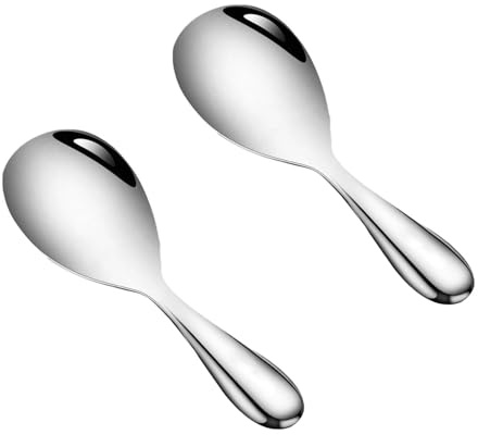 2 Pezzi Cucchiaio Portata Riso Antiruggine, Cucchiaio Riso Acciaio, Cucchiai Riso Acciaio, Cucchiaio Riso, Cucchiai Riso Inossidabili, per Casa, Ristorante, Cucina, Condimento Riso, Purè Patate, Ecc