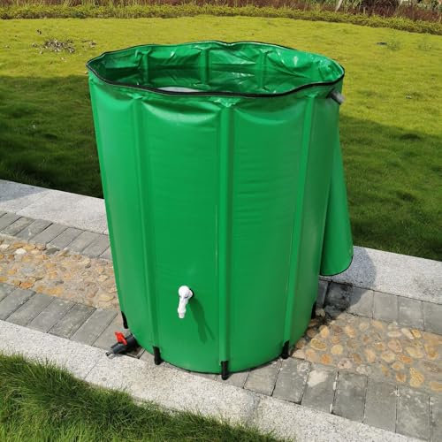 Foldable Rain Barrel To Collect Rainwater, with Filter, Spigot,Top Mesh,garden Portable PVC Rain Collector, for Garden Lawn (green 750L)