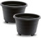 SIDSONS Large Sleek Black Planter 39cm - Plastic Plant Pots, Indoor Flower Pot, Outdoor Garden Patio Planters, Marked Drainage Hole, Round Planter With Feet, Herb Plant Container (2, 39cm Sleek Black)