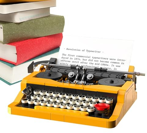 Schreibmaschinen-Bauset – Retro-Schreibmaschine, Retro-Display-Modell, Sammlerstück, Retro-Display, Vintage-Schreibmaschine, Retro-Display-Modell für Teenager, Erwachsene, jeden Anlass