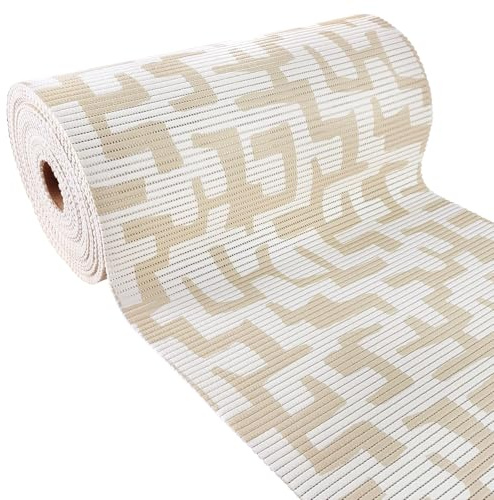 Weichschaummatte Bad 500x65 cm | Badematte aus weichem, atmungsaktivem PVC | Antirutschmatte Bad für Innen- und Außenbereiche | Badteppich Weichschaum mit sicherem Halt auch bei Nässe | Ellada Beige