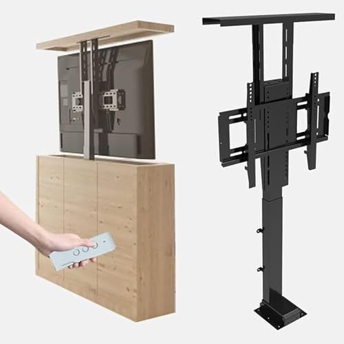 Soporte de TV motorizado, soporte de elevación telescópico, sistema de elevación oculto giratorio de 360° para una integración suave del gabinete, diseño que ahorra espacio, altura ajustable, perfecto