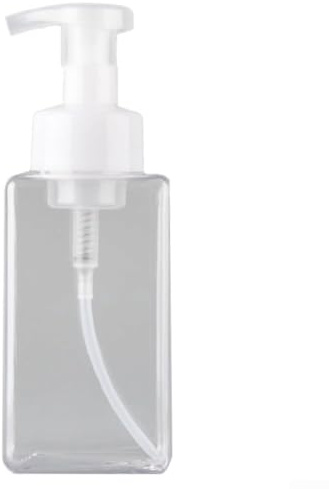 Dispensador de jabón espumoso de plástico de 450 ml, botella de bomba recargable para jabón, champú, apto para baño, cocina, área de lavandería (transparente)