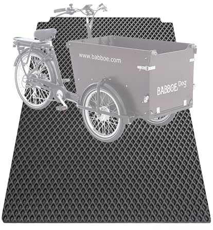 EVA Drive Premium Schutzmatte für Babboe Dog | Passgenaue Lastenrad Fußmatte | Rutschfester Bodenmatte Teppich | Lastenrad Zubehör | Pflegeleicht & Umweltfreundlich | ohne Einfassung | Schwarz
