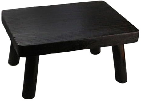 BESPORTBLE Rechteckiger Holzhocker Kleiner Beistelltisch aus Massivholz Niedriger Japanischer Teetisch für Schlafzimmer und Erkerfenster