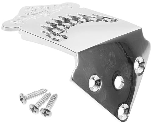 Mandolin Tailpiece Metal Chrome 8-string Part Qb22 | Silver Finish, Screw Fitting, String Fixing and Instrument Maintenance, Compatible with Mandolin