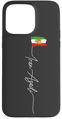 Hülle für iPhone 15 Pro Max Iran AZADI Iran Flagge Karte Löwe Sonne Schwert Free Iran Revolution