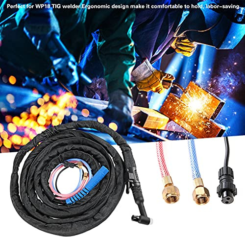 ERYUE WIG-Agon-Lichtbogenschweißbrenner-Set, Wassergekühlt, Feuerfest, für WIG-Schweißgerät WP18, Denim-Abdeckung, Ergonomisches Design für Arbeitsersparnis (4 m/13,1 Fuß)