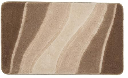 Kleine Wolke Badteppich Ocean Taupe 60 x 100 cm | OEKO-TEX zertifiziert, für Fußbodenheizung, maschinenwaschbar, 100% Polyacryl