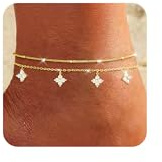 ZOERAY Bracelet Cheville Femme Argent 925 Or Imperméable Chaine de Cheville | 18K Doré Argent Chaîne Pieds avec Perlé Papillons Coeur Zircon,Multirang Réglable Chevillere Boho Bijoux d'été Plage Cadeaux