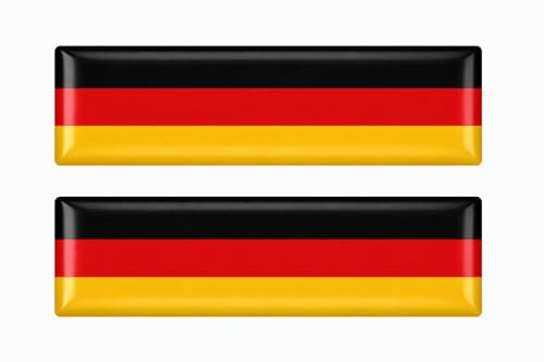 3D Deutschland Flaggen Aufkleber Gel Sticker Set 2 Stück – Deutsche Länderflagge Emblem Selbstklebend, Wetterfest & UV-Beständig – Für Auto, Motorrad, Helm, Laptop, Koffer, Wohnmobil – 6 x 1 cm