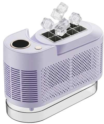 Macchina per cubetti di ghiaccio, Macchina per ghiaccio portatile a 8 griglie Produzione rapida di 10-15 minuti Piccola per casa, campeggio, auto e altro, Viola