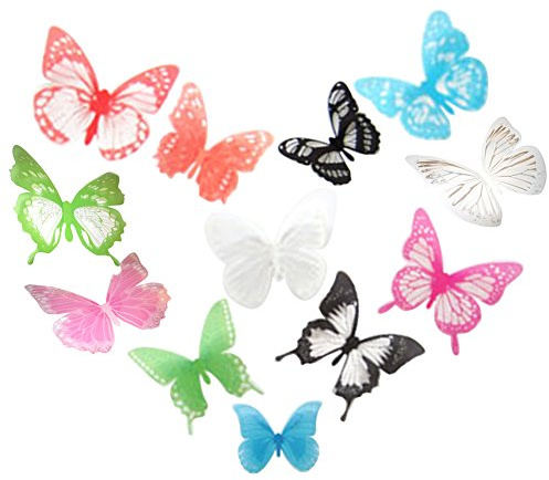 JJ Store 12 PCS 3D Schmetterlinge Wandsticker Wandaufkleber Wandtattoo Kinderzimmer