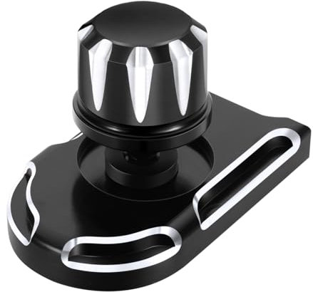 Bullone nero zigrinato in alluminio billetta con linguetta di copertura pomello per Harley Davidson Touring modelli 1996-2016